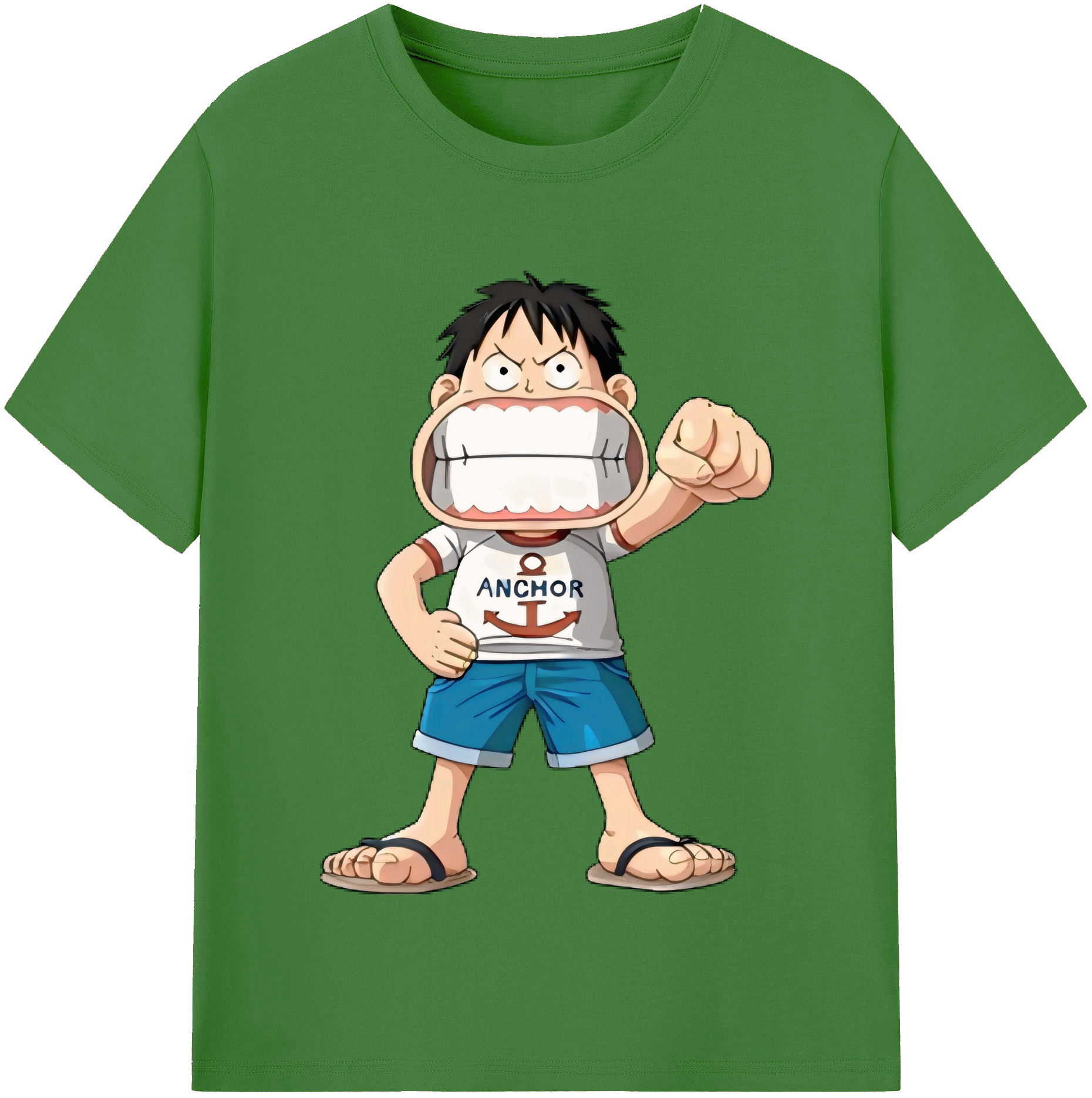 ワンピース モンキー・D・ルフィ ONE PIECE Monkey D. Luffy レディースカジュアルプリントTシャツ（綿100％）